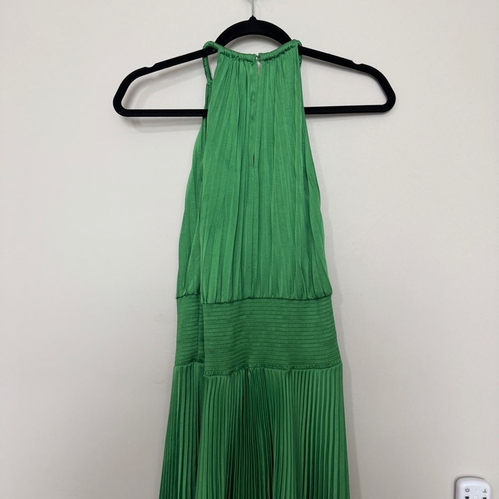 ALC Halter Neck Dress Size 8 Green Pleated - Picture 7 of 9